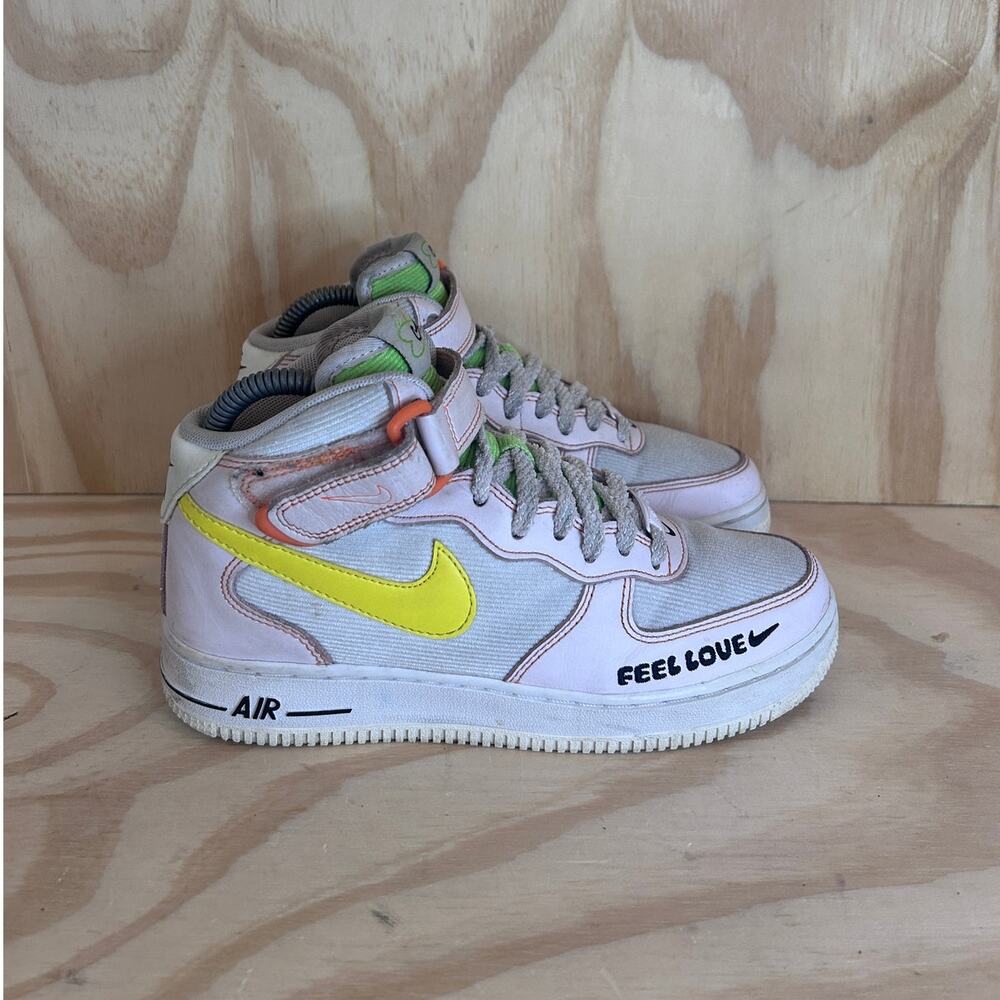 Nike -Air Force 1 Mid Feel Love -Sneakers -White/Pink -Women's -6.5 - FD0869-100